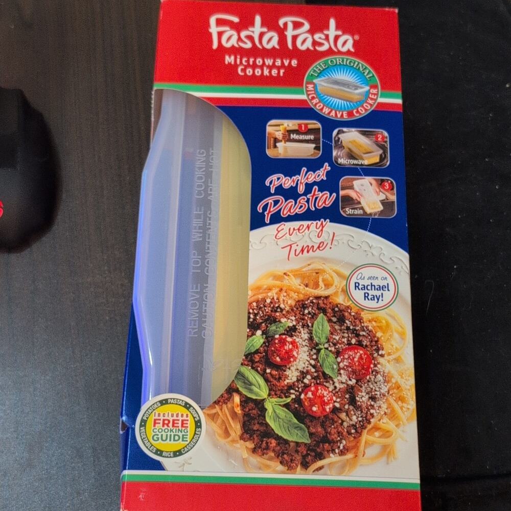 Fasta Pasta Original Microwave Pasta Cooker, Plastic, White/Blue